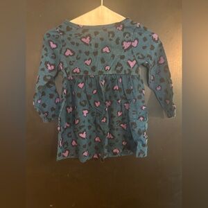 12m Wonder Nation heart ❤️ “leopard print” dress. Bluish-green, black & pink.